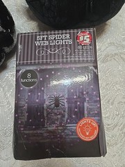 Black Velvet Lace Sequin Pumpkins 5ft Spider Web Lights Party Gothic Decor