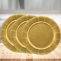Gift Boutique 24 Disposable Gold Round Charger Plates 13 Dinner Table Serving…