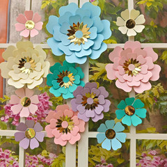 Pastel Paper Flower for Wall Decor Easter Flowers Supplies Birthday Bridal Baby