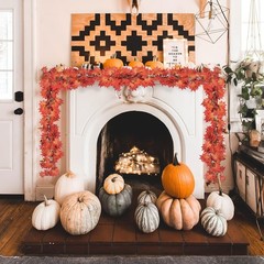 5 Pack Fall Leaf Garland, Hanging Vines Garland Artificial Fall Maple Leaves …