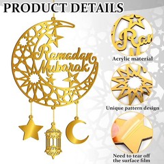 Ramadan Decoration for Home Acrylic Ramadan Door Wreath Ramadan Mubarak Islamic