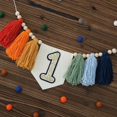 Handmade Rainbow 1st Birthday HighChair Banner Colorful Party Decoration For …