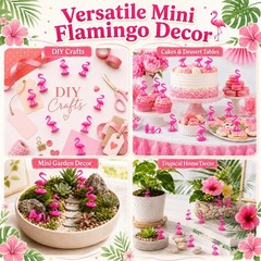 150 Pack Mini Flamingos Figurines, 1.5″ Tiny Plastic Pink Flamingos for Table…