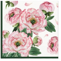 Peony Napkins CHARMING BLOSSOM Paper Lunch Napkins 20pcs Decoupage Craft Napkins