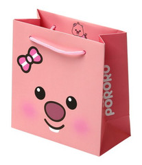[10-Pack] Pororo LOOPY Pink Small Gift/Shopping Bags, Kids Party Favors, Korea