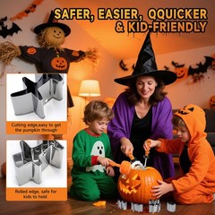 25 PCS Pumpkin Carving Kit Halloween Tools Safe Easy DIY Stainless Steel Set