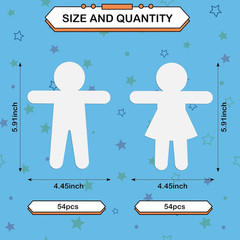 108 Pcs People Shaped Paper Cutouts 5.9×4.5 Inch Paper Shapes Cutouts Multicultu