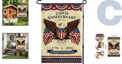 Celebrate Independence: 250th Anniversary Indoor/Outdoor Garden Flag, 18×12