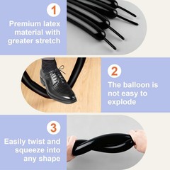 260 Balloons 100 PCS Black – Premium Long Skinny Latex Balloons for Animal