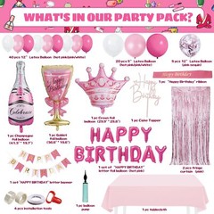 Party Spot! 103 pcs Pink Birthday Decorations, Pink Decorations for Party, Ba…