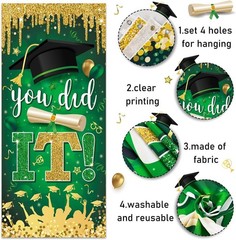 Green and Gold Graduation Decorations Class of 2026 Congrats Grad Banner and …