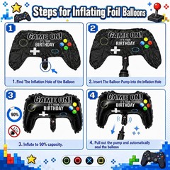 Video Game Birthday Decorations for Boys,Game Party Decoration with Blue Blac…