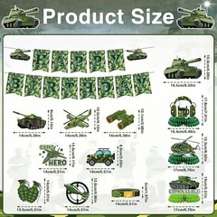 Camo Birthday Party Decorations – 13PCS Army Party Decorations Set Military Them