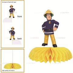 Fireman Sam Honeycomb Centerpieces 3D Table Decorations Party Supplies
