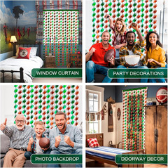 Football Party Decorations, 3 Pack Super Ball Foil Fringe Curtains, 3.3X6.6 Ft G