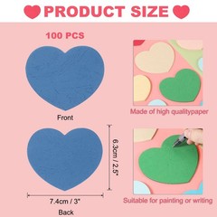 100 Pcs Heart Cutouts 3 x 2.5 Inch Cut-Outs Paper Heart Shaped Die Cut Paper …