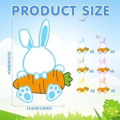 Easter Bunny Cutouts Bulletin Board Decoration Paper Rabbit Glue Dots 48 PCS