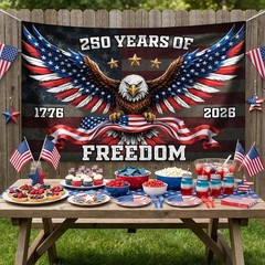 Patriotic Eagle Backdrop Banner – 4th of July & Independence Day Decor