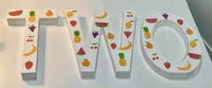 “Twotti Frutti” TWO Birthday Letters, Party Decor, 2nd Birthday, Handmade