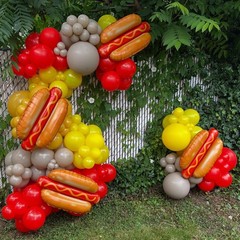 6PCS Large Hot Dog Shape Balloons Hot Dog Helium Foil Balloons Picnic Snacks BBQ