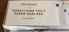 NEW – Glitter Handmade Paper Honeycomb Fruit Garland 72 in World Market Apple