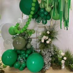 Green Black White Metallic Gold Balloons Garland Arch Kit, 146 Pcs Lime Dark …