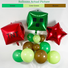 130Pcs Green Balloon Arch Garland Kit with Lime Green Brown Square Star Foil Bal