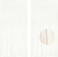 Versatile White Foil Fringe Streamers – Ideal for Events 3.2ft x 8.2ft – 2 Count