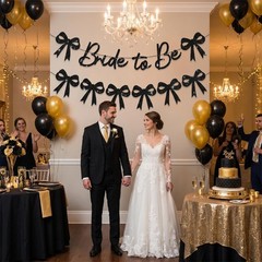 RICHHHA Glitter Bride Banner Black