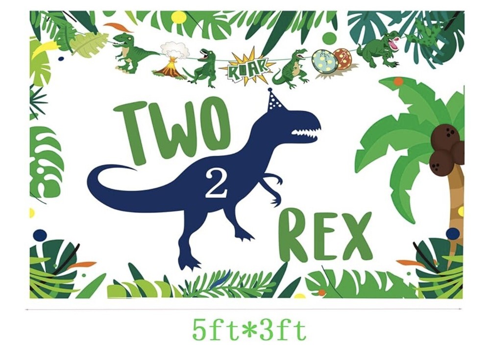 Dinosaur Birthday Banner “Two Rex” 5’x3’