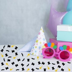 100pcs Little Man Confetti, Little Mustache Table Confetti for Boys, Top Hat Pap