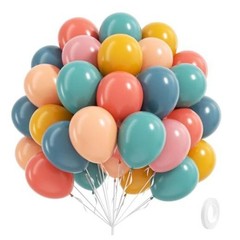 60pcs Boho Rainbow Balloons Assorted Colors 12inch with Slate Dusty Colorful