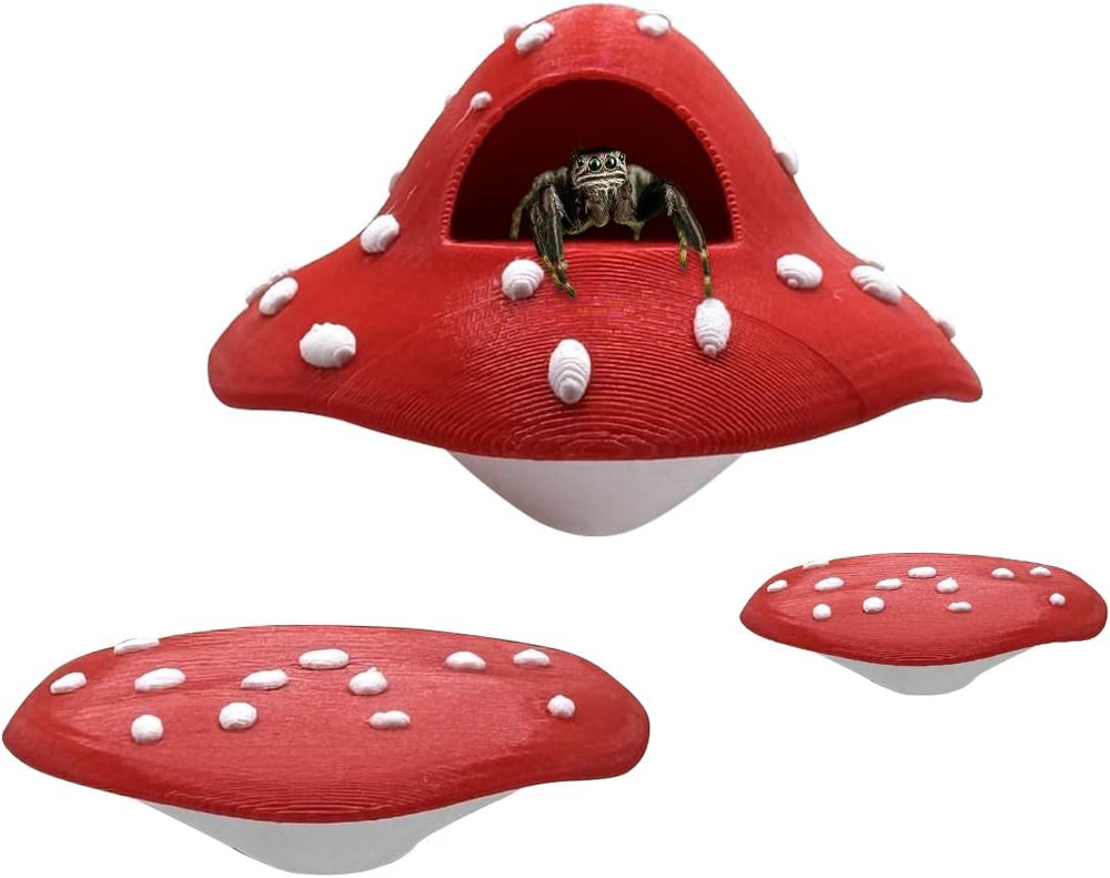 Jumping Spider Enclosure Accessories – 3 Pcs Jumping Spider Mushroom Styling Pla