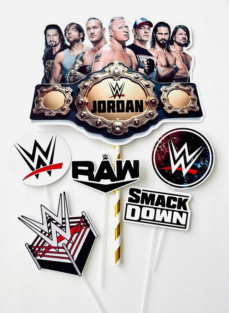 Personalized Wrestling Themed Cake Topper