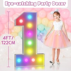 Marquee Numbers Colorful 30th-Birthday Decoration: 4FT Large 4 Feet Number 30