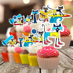 Pete The Cat Cake Topper happy birthday party supplies decoration event CUPCAKE