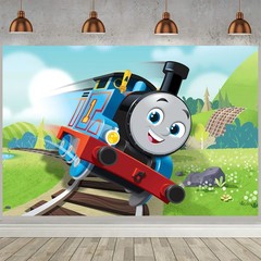 Thomas Train Party Decorations Backdrop Banner Poster Vinyl Birthday Gift