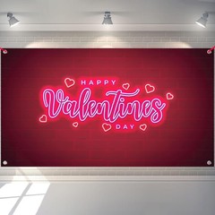 KatchOn, Happy Valentines Day Banner – XtraLarge 72×44 Inch | Neon Red,