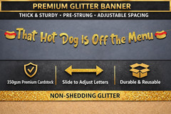 Pre-Strung Funny Bachelor and Bachelorette Party Gold Glitter Banner – Funny Bac