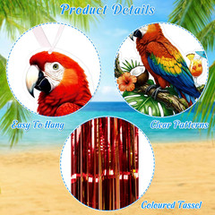 10Pcs Hawaiian Luau Party Decorations – Tropical Birds Hanging Decor with Aloha