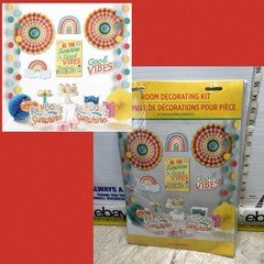RETRO RAINBOW ROOM DECORATING KIT Good Vibes / Sunshine Theme Signs Party Decor