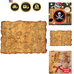 Ready-to-Display 12×18″ Plastic Treasure Map – Perfect for Scavenger Hunts