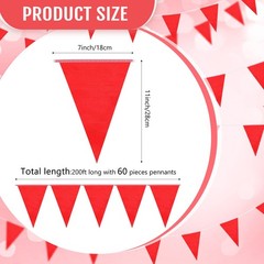 Pennant Banners 200 Feet Long, Triangle Hanging Flags String DIY Party Decor
