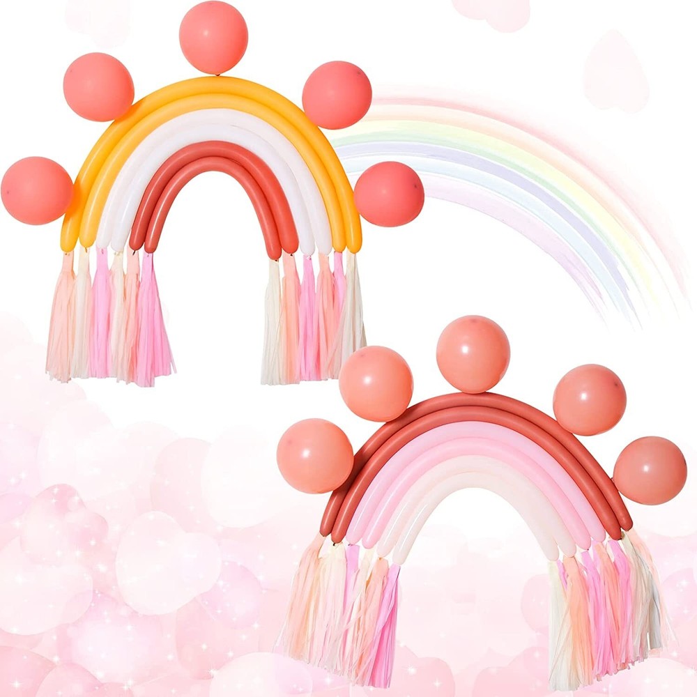 Boho Rainbow Balloons Garland Boho Rainbow Baby Shower Party Decorations Retro