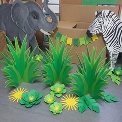 3 Set Fake Grass Decor 3D Cardboard Centerpiece Standees VBS 2026 Decorations…