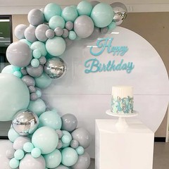 TONIFUL Happy Birthday Sign for Backdrop – Glitter Teal Felt Banner – Include…