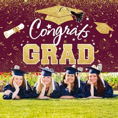 Graduation Party Decorations – Maroon Gold Congrats Grad Class of
