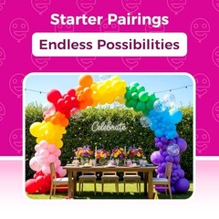 Assorted Rainbow Latex Balloons, 100 Pack 12 inch Round Helium Bright Color Ball