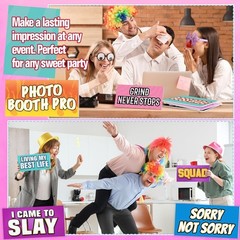 24 Double-Sided Photo Booth Props – Waterproof PVC Signs for Parties