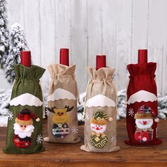 Christmas Wine Bottle Cover Wine Gift Bags with Drawstring Reusable Covers